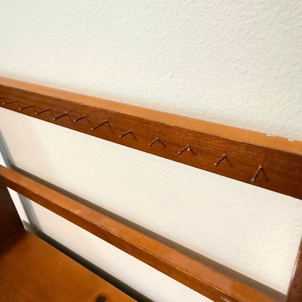 Vintage Wooden Cookbook Holder Stand Organizer 2 Drawers White Knobs - Picture 4 of 15